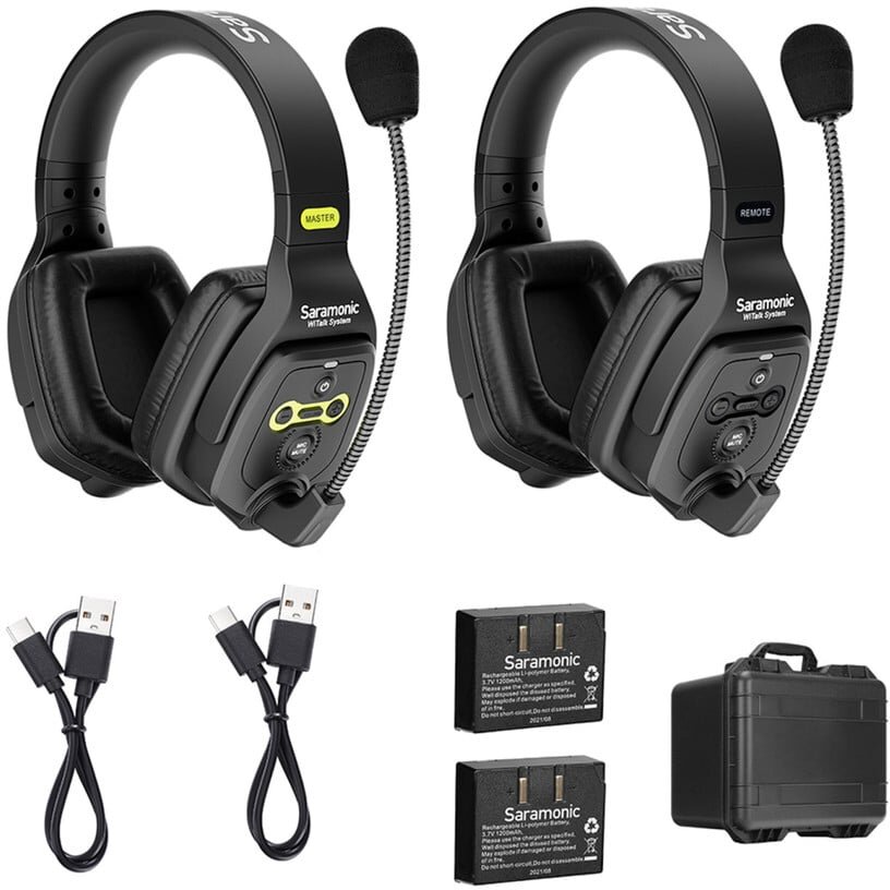 Sistem Intercom Wireless pentru 2 Persoane WiTalk WT2D Full-Duplex 1.9GHz Casti Dual-ear Negru