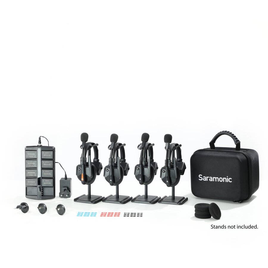 Sistem Intercom Wireless pentru 4 Persoane WiTalk9 WT4S Full-Duplex 1.9GHz Casti Single-ear Negru