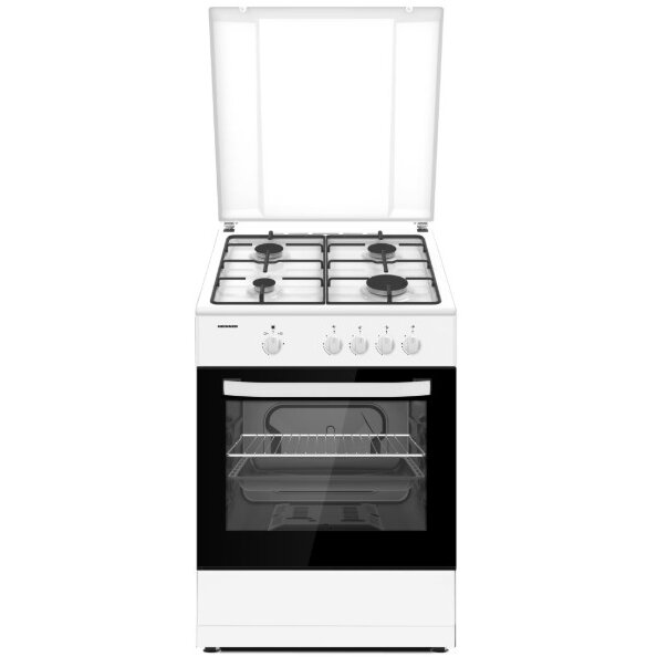 Aragaz HFSC-SME66IWH Gaz 4 Arzatoare Aprindere Electrica Plita Siguranta Alb