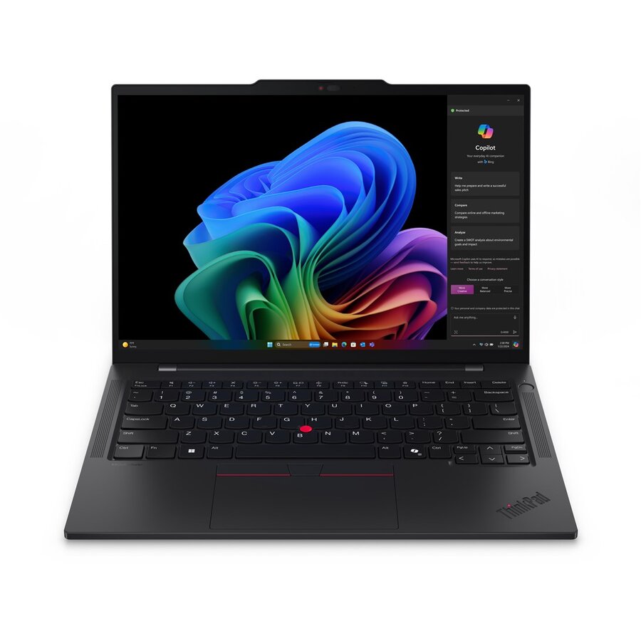 Laptop ThinkPad T14s Gen 6 Snapdragon Copilot+ X1E-78-100 14inch Touchscreen WUXGA 32GB LPDDR5x 1TB SSD Wi-Fi 7 (802.11be) Windows 11 Pro US Negru