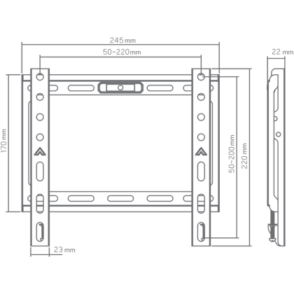 Suport de Perete SBox Budget BL-3722F pentru Televizor 13-43Inch Maxim 45KG Negru — imaginea 4