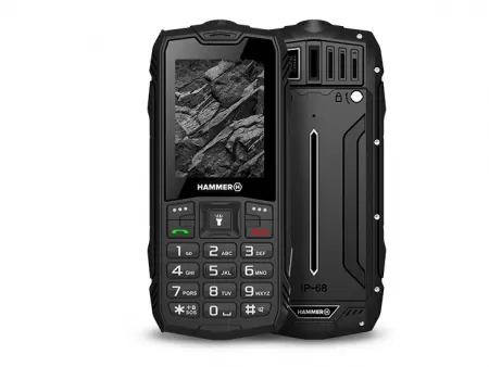 Telefon Mobil Hammer ROCK Dual SIM 2G Ecran 2.4Inch Camera Foto 0.3MP Baterie 1800mAh IP68 Negru