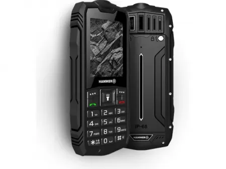 Telefon Mobil Hammer ROCK Dual SIM 2G Ecran 2.4Inch Camera Foto 0.3MP Baterie 1800mAh IP68 Negru
