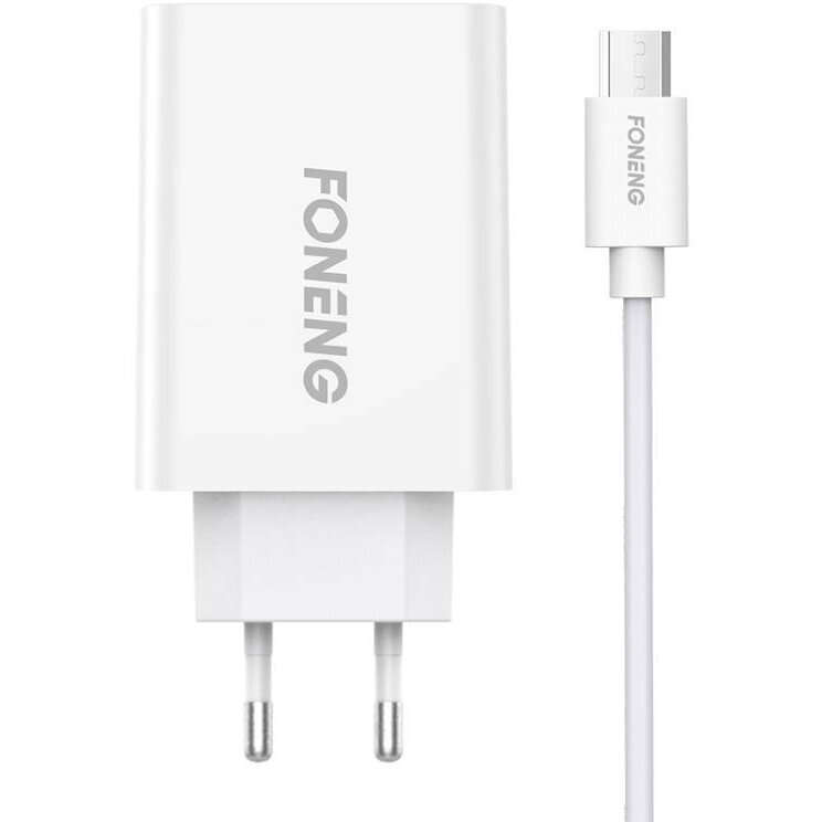 Incarcator EU43, 1x cablu USB la USB Micro, 2.1A, Alb