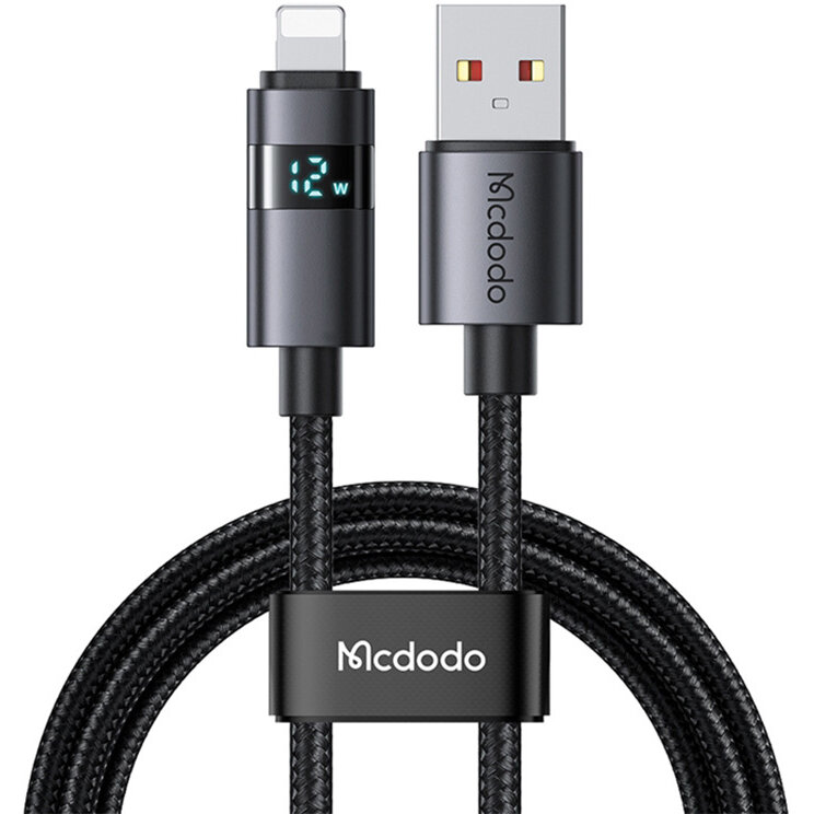 Cablu pentru incarcare si transfer de date Mcdodo CA-6490, USB/Lightning, 3A, 1m, Negru - imagine 2