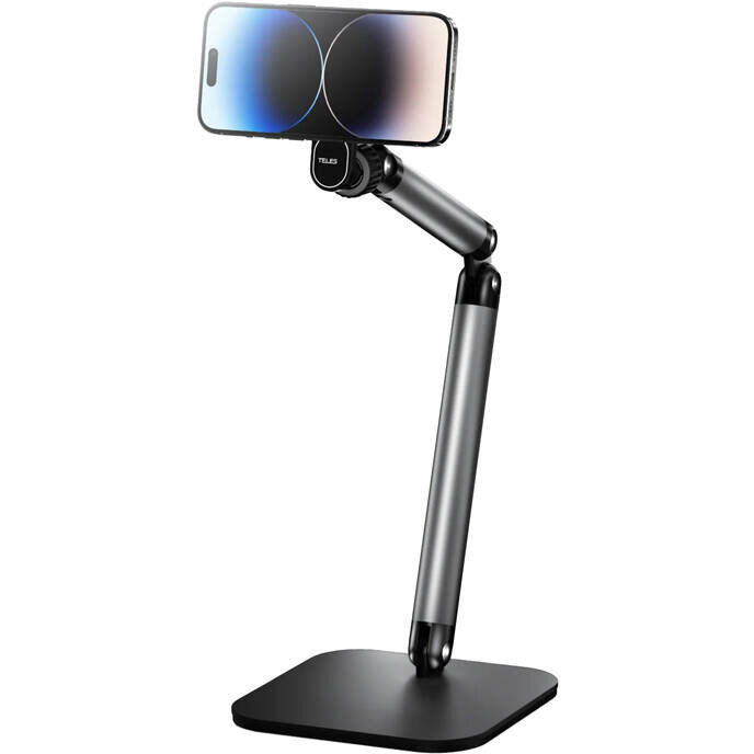 Suport pentru telefon, Metal, 225 mm, Argintiu