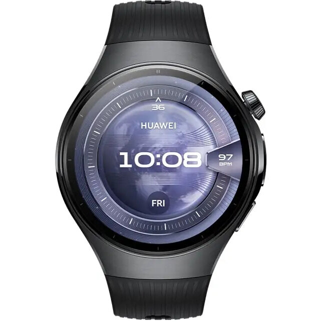 Smartwatch Watch 5 46mm Stainless Steel Fluoroelastomer Strap Black