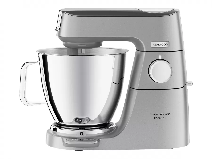 Robot de Bucătărie Kenwood Titanium Chef Baker XL (KVL85 004SI) 2 Boluri 5L și 7L 10 Viteze Cantar Integrat 4 Atasamente 1200W Argintiu