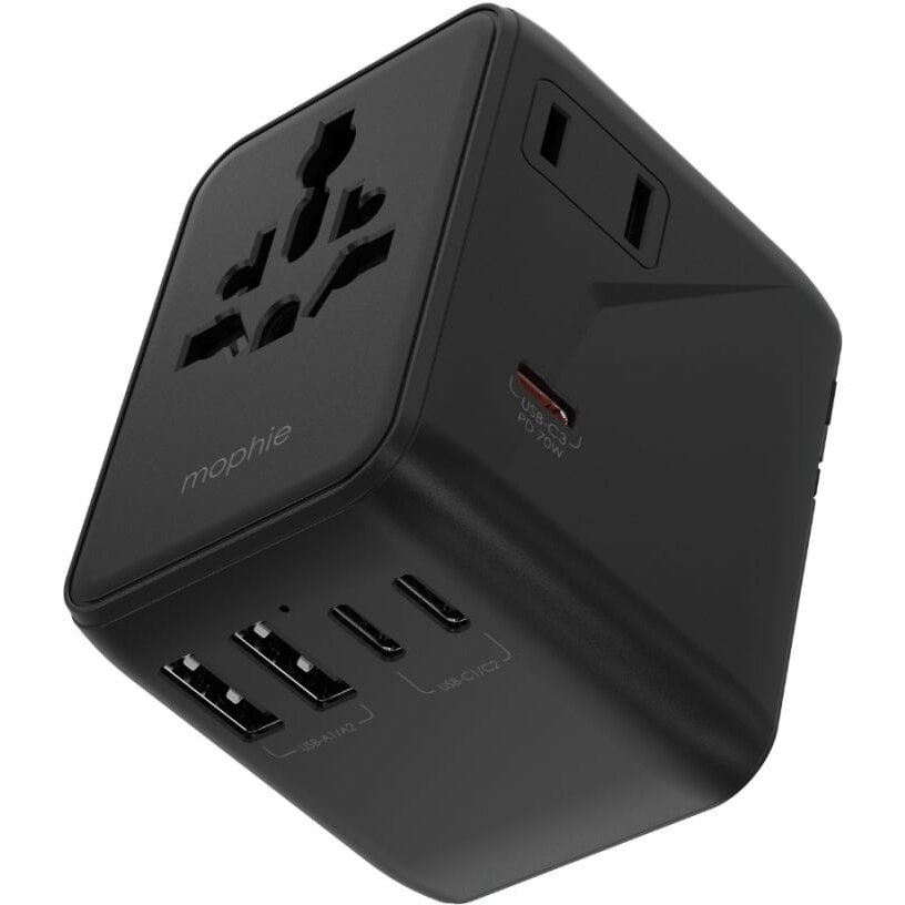 Incarcator Mophie Essential 70w GaN 5 Port + AC Travel Adapter Black - imagine 3