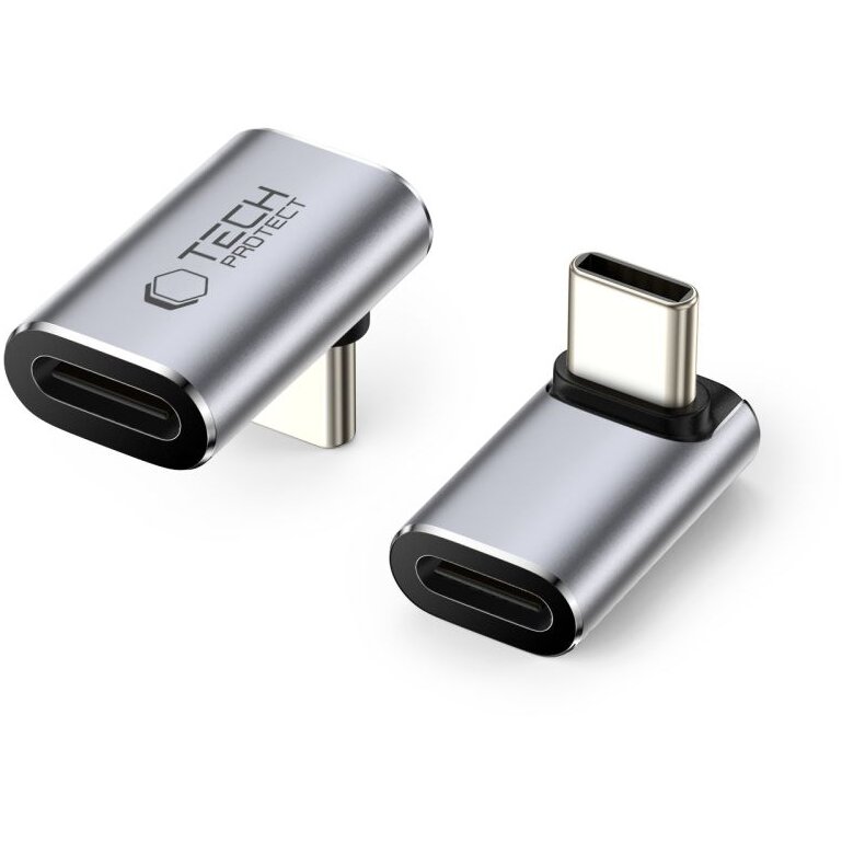 Cablu de date UltraBoost AA02, USB-C tata - USB-C mama, 100W, Gri