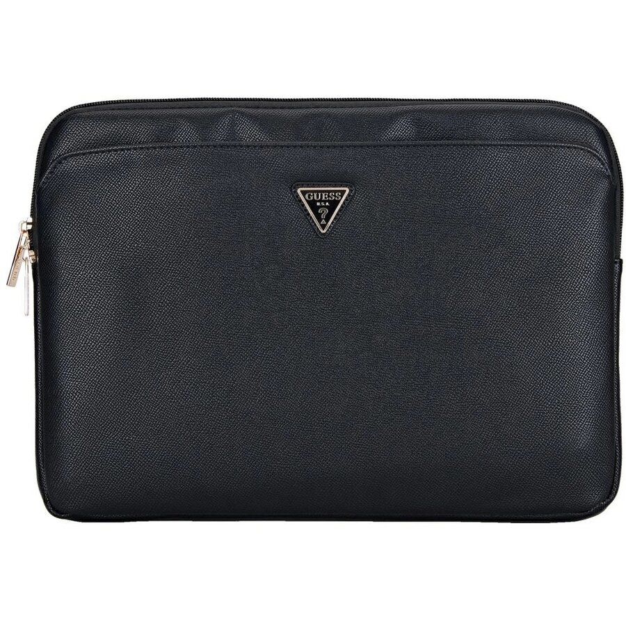 Grained Zipper Pocket Triangle Logo compatibila cu laptop 14 inch Black