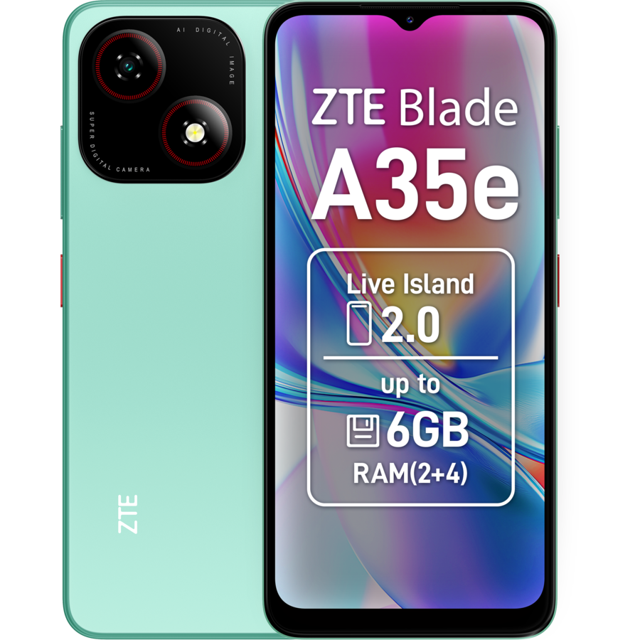 Smartphone Blade A35e Dual SIM 6GB RAM ( 2GB + 4GB extensibili) 64GB 4G Verde