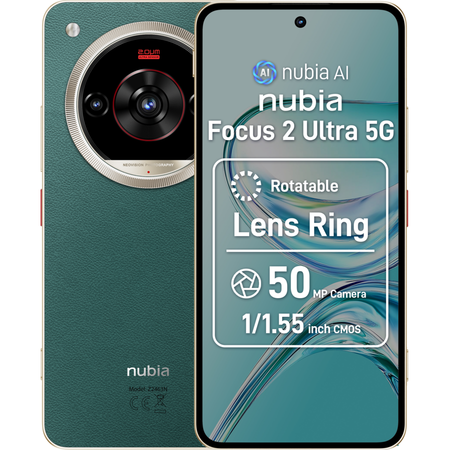 Smartphone nubia Focus 2 Ultra Dual SIM 20GB RAM ( 8GB + 12GB extensibili) 512GB 5G Verde