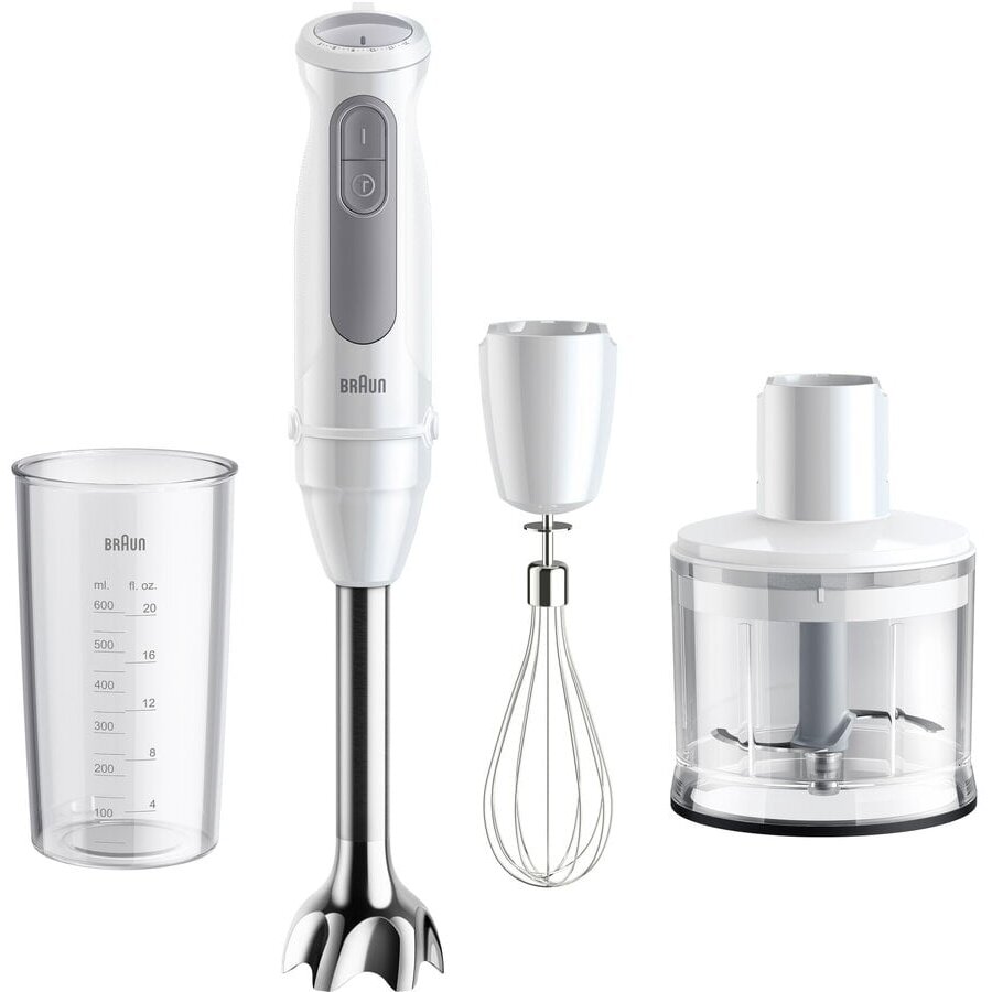 Blender de Mana MultiQuick 5 MQ50236MWH 21 Viteze Pahar Gradat 0.6L Tocator 0.5L 1000W Alb