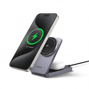 Incarcator Ugreen Rețea Wireless W706 2in1 20W 1.67A Negru
