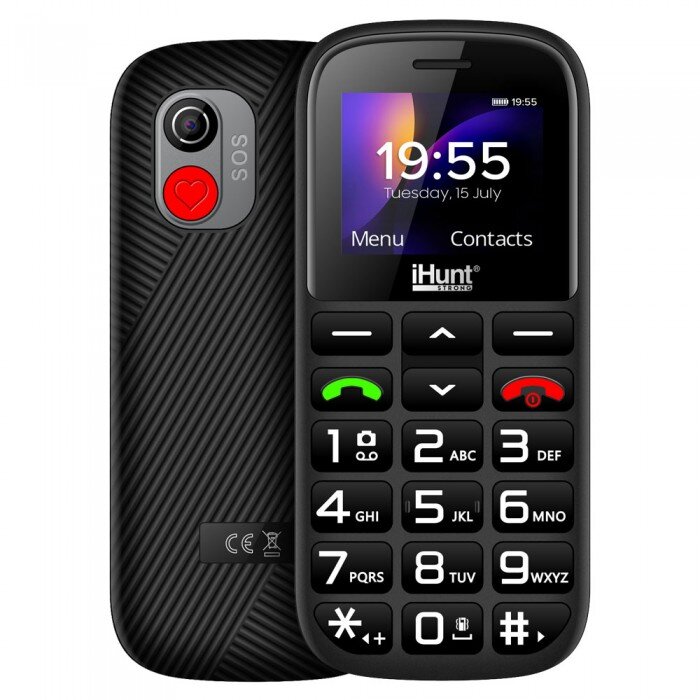 Telefon Mobil Senior Comfort Dual SIM Camera Foto Bluetooth Lanterna Radio FM Buton SOS Baterie 1000mAh Negru