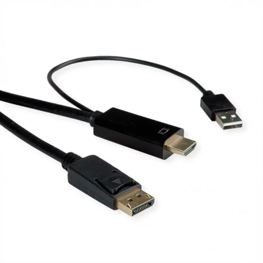 Cablu Roline Activ HDMI la Displayport 4K60Hz T-T 2m Negru
