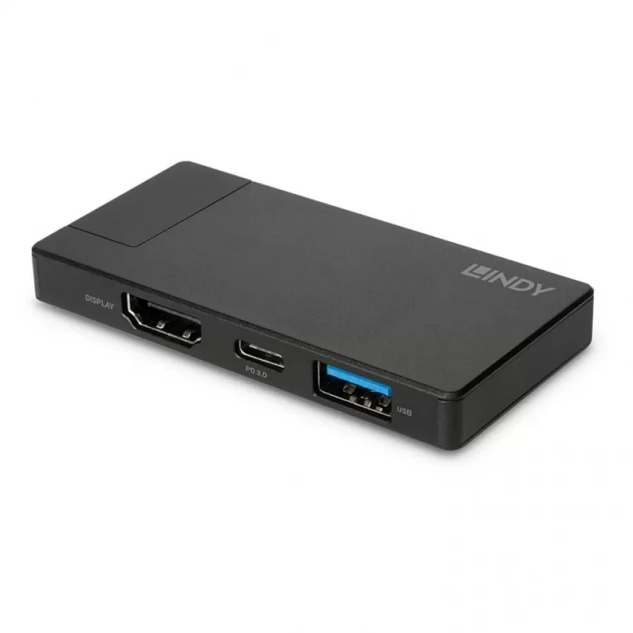 Adaptor Lindy USB 3.2 type C la HDMI 4K60Hz/USB-A + PD 100W Negru