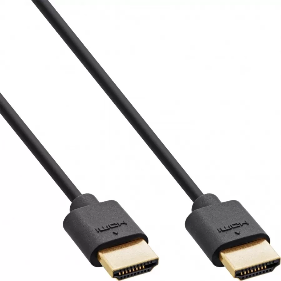 Cablu InLine Slim Ultra High Speed HDMI 10K100Hz/8K120Hz T-T 2m Negru