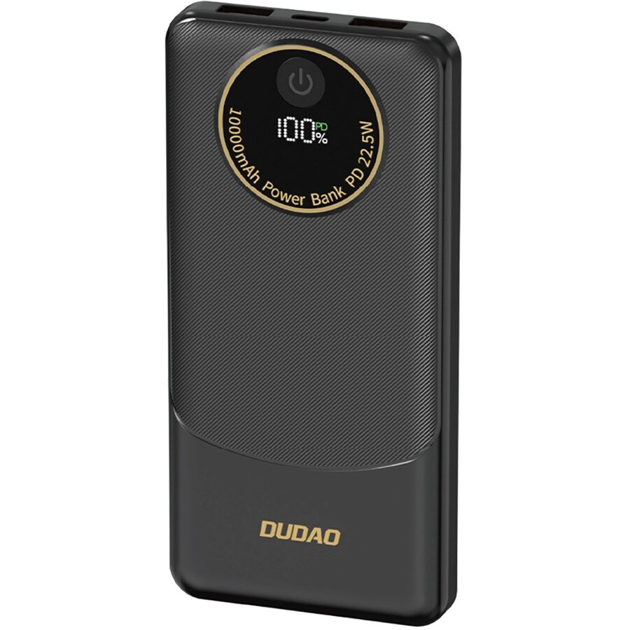 Baterie Externa K12 10000mAh 2x USB-A 1x USB-C 22.5W Negru