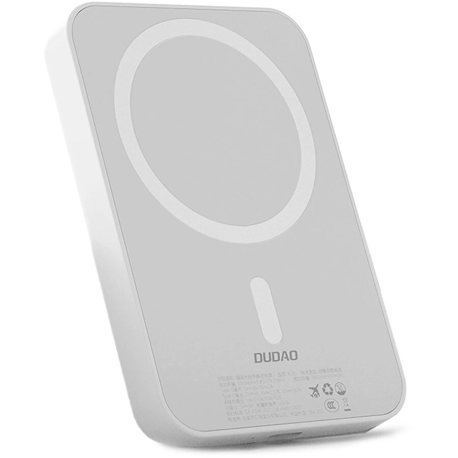 Baterie Externa K26S 5000mAh 1x USB-A 1x USB-C PD + QC Compatibila MagSafe Alb