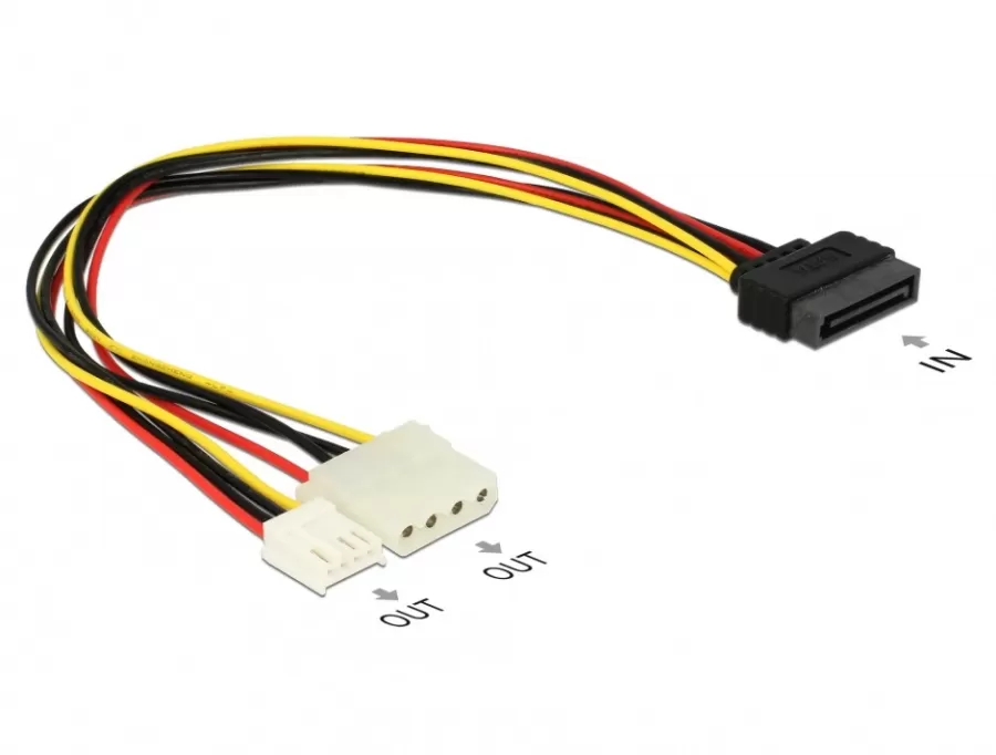 Cablu Alimentare Delock SATA Molex + Floppy T-M