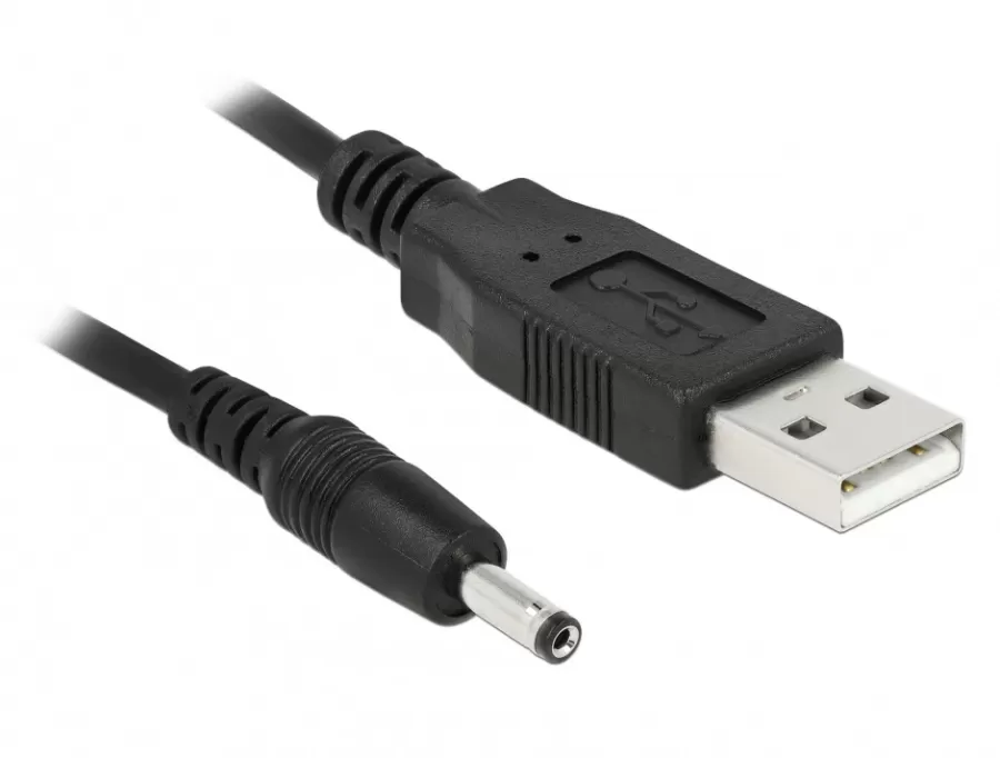 Cablu Delock USB Alimentare DC 3.5 x 1.35mm 1.5m Negru