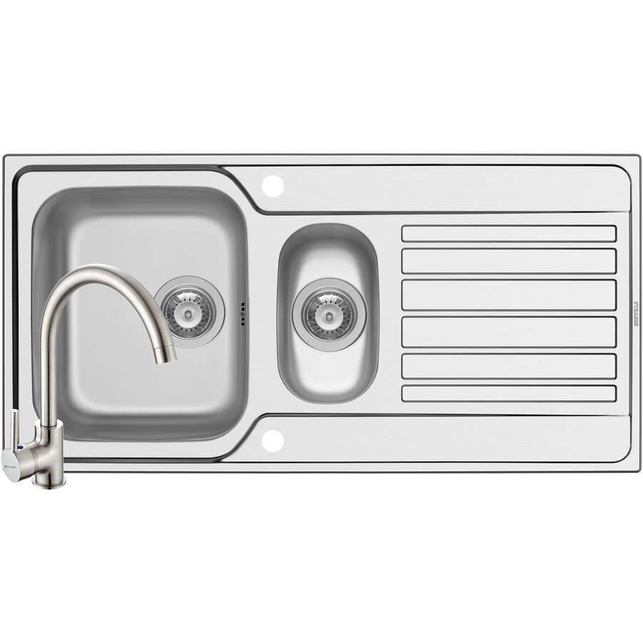 Chiuveta Fedra Extra 100 SM si Baterie Bello Crom Inox