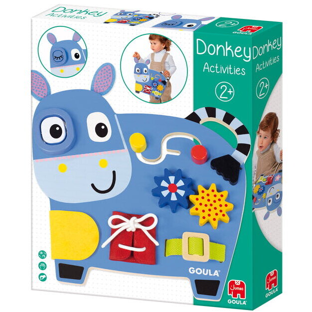 Jucarie Centru de Activitati din Lemn Magarus Vesel 2+ Ani