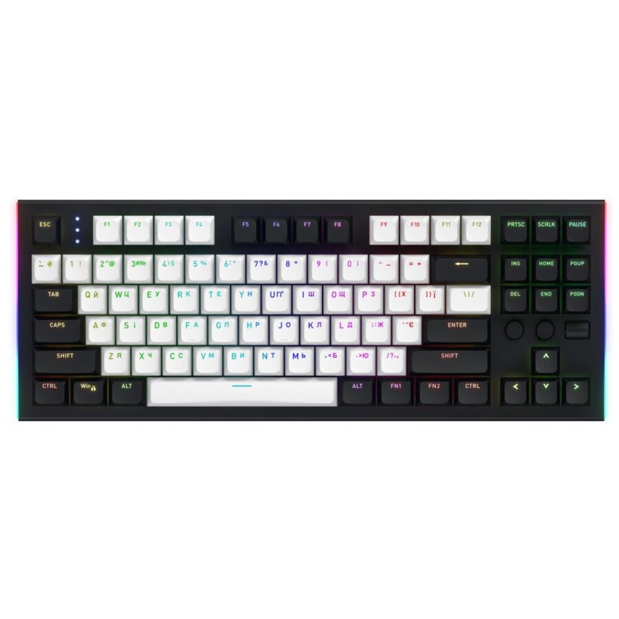 Tastatura Gaming cu Fir Gravity TKL Mecanica Iluminare RGB Layout EN Negru