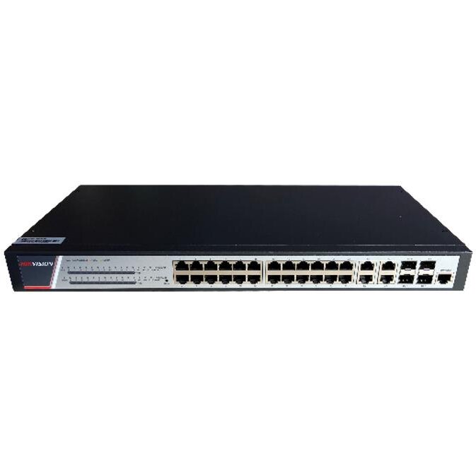 Switch DS-3E2528P(B) 24 Porturi PoE Gigabit Full Managed Negru