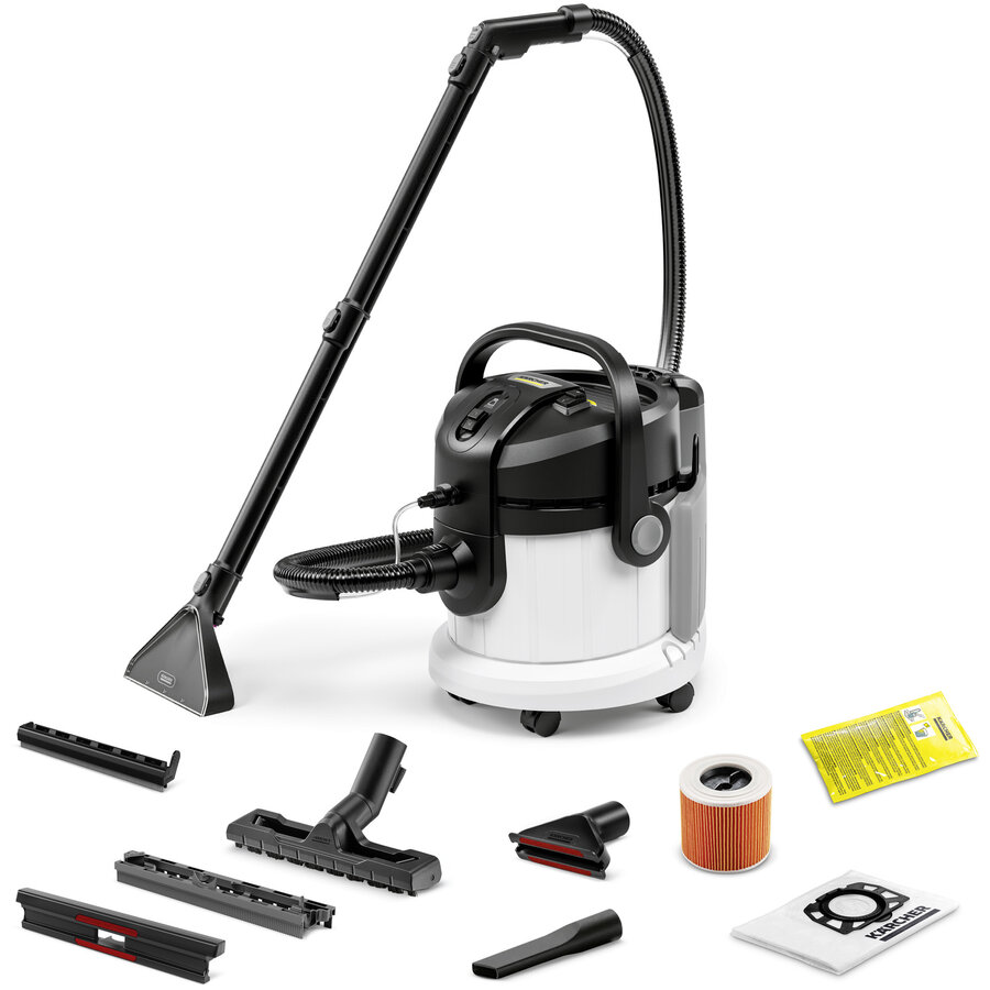 Aspirator cu Spray-Extractie SE 4 1.081-150.0 Aspirare Uscata / Umeda Rezervor 4L 1000W Alb/Negru