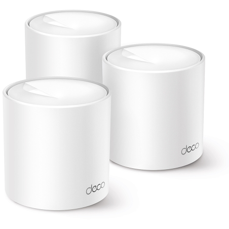 Sistem Mesh Wi-Fi Deco X10 x3 buc. AX1500 Dual-Band Wi-Fi 6 Seamless Roaming Self-Healing Adaptive Path Antivirus Control Parental si Control Vocal Alb