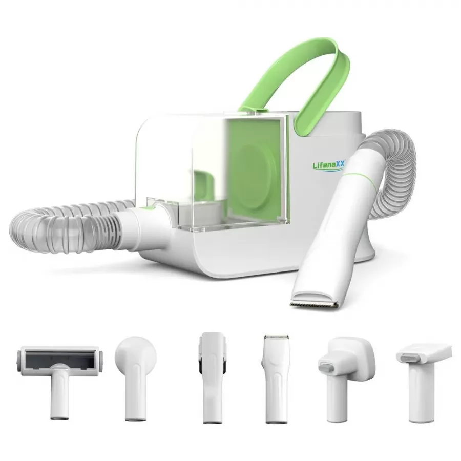 Aparat Multifuncțional pentru Animale Lifenaxx LX-052 3 Viteze cu Aspirator Filtru HEPA 350W Alb/Verde