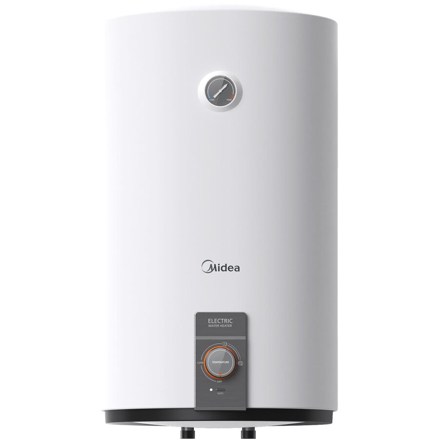 Boiler Electric Midea Seria Salute D100-20EFN1 Model Cilindric 100L Control Electronic Wifi 2000W Alb