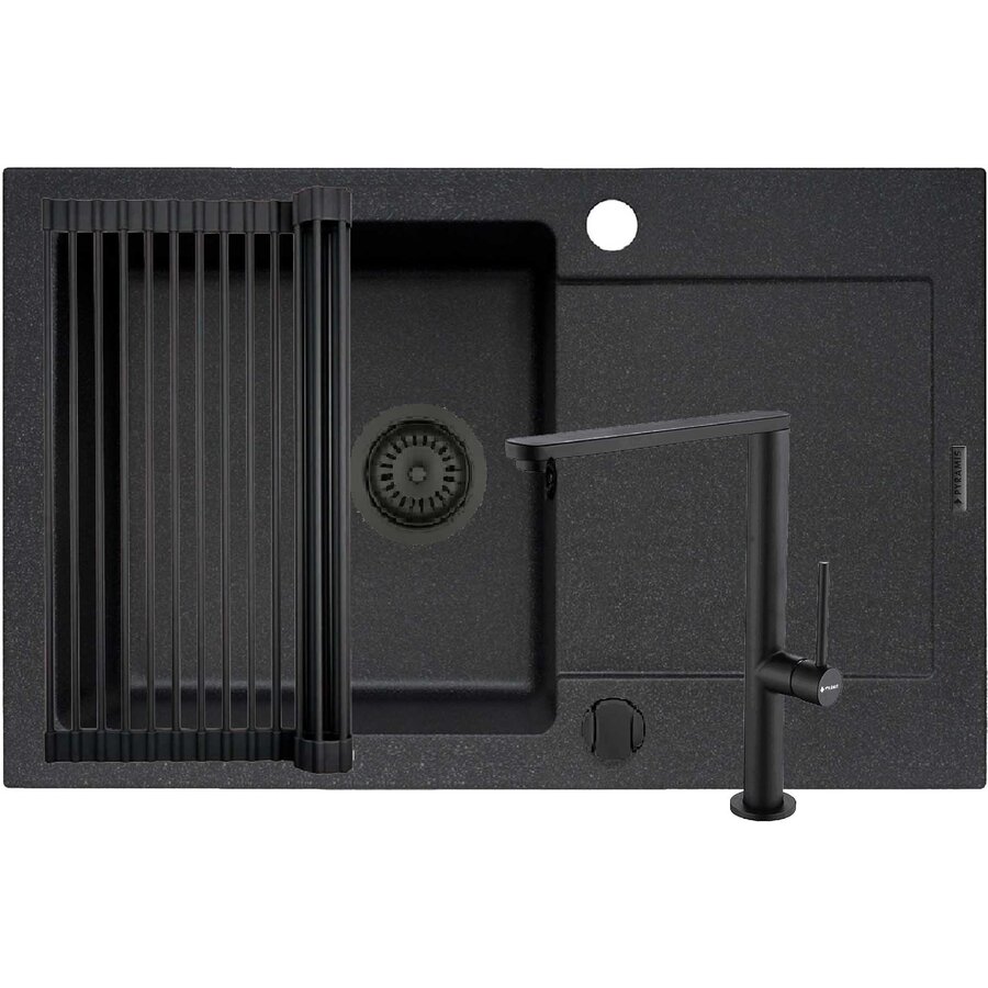 Set Chiuveta Pyragranite Mido Baterie Trigono si Roll Up