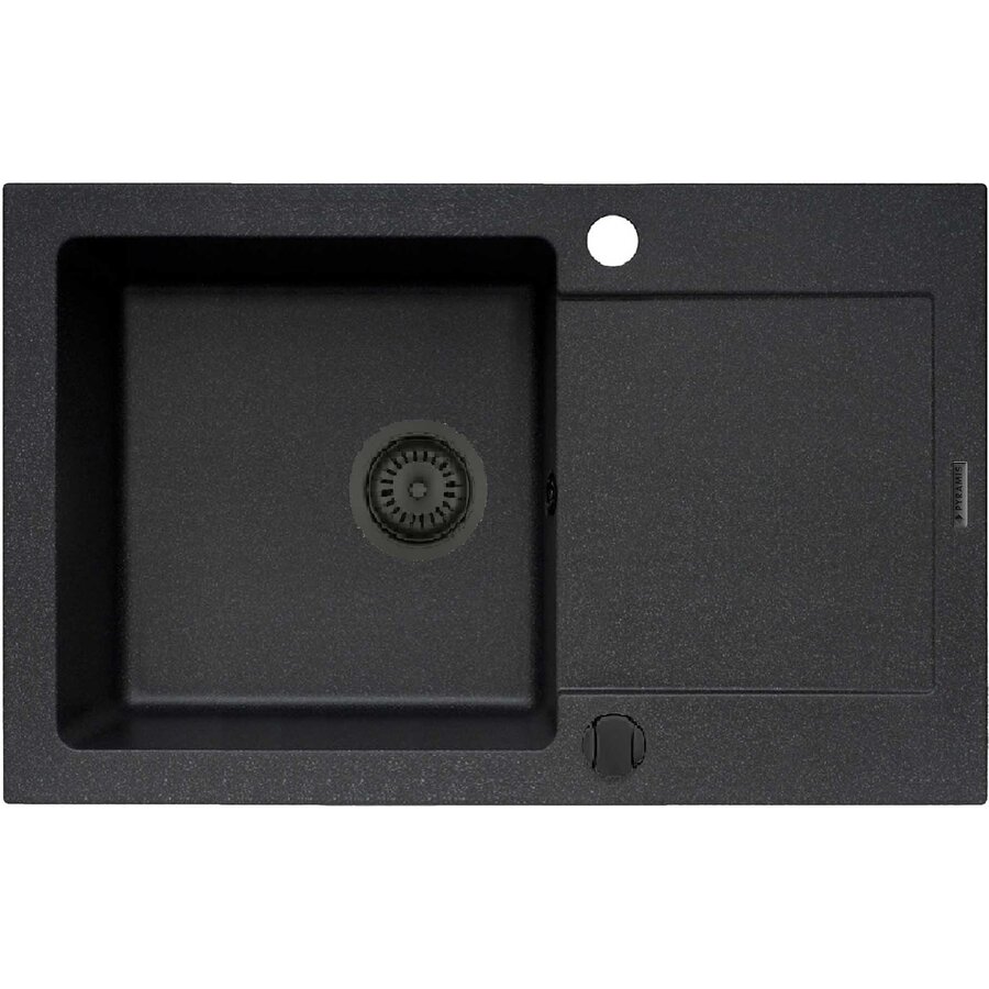 Chiuveta Pyragranite Mido 79x50 1B1D Negru