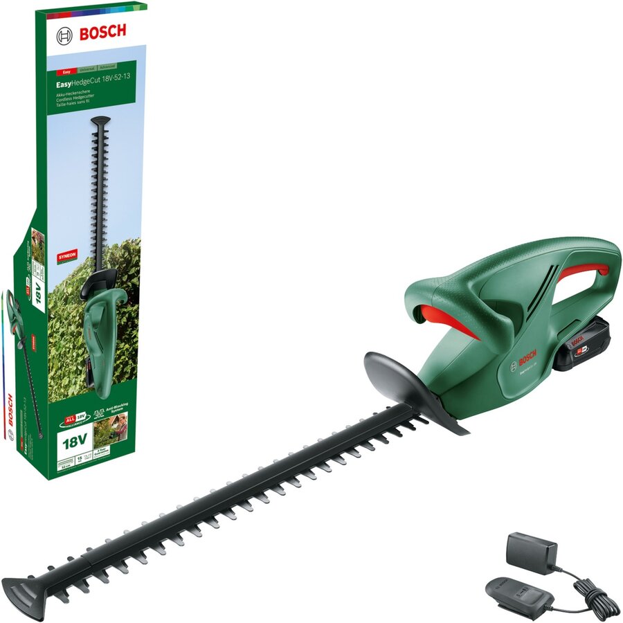 Bosch cordless hedge trimmer EasyHedgeCut 18V-52-13 Solo, 18Volt (green/black, without battery and charger, POWER FOR ALL ALLIANCE)