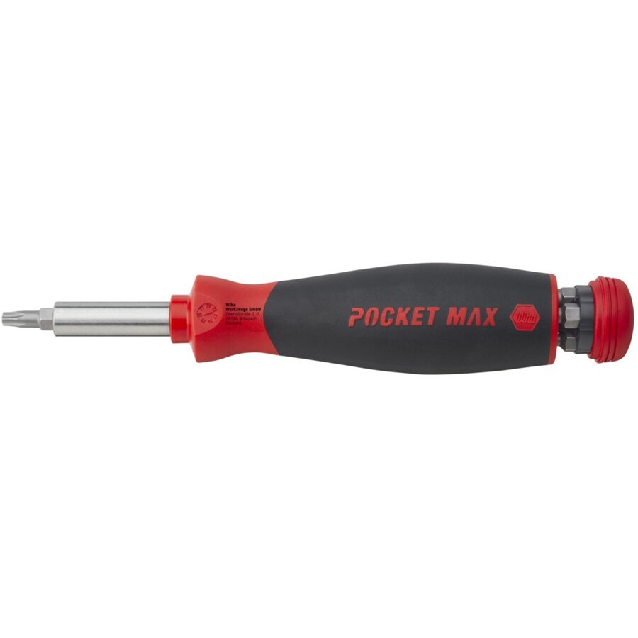 screwdriver with bit magazine PocketMax magnetic (black/red, 9 pieces)