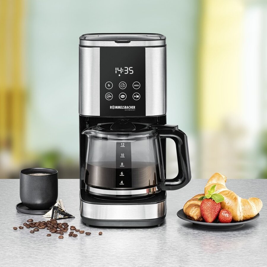 Cafetiera Rommelsbacher Sunny FKM 1000, filter machine (stainless steel/black, incl. glass jug) — imaginea 2