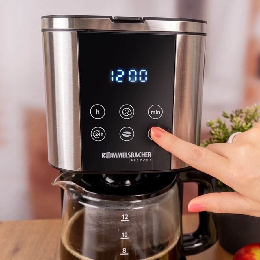 Cafetiera Rommelsbacher Sunny FKM 1000, filter machine (stainless steel/black, incl. glass jug) — imaginea 3