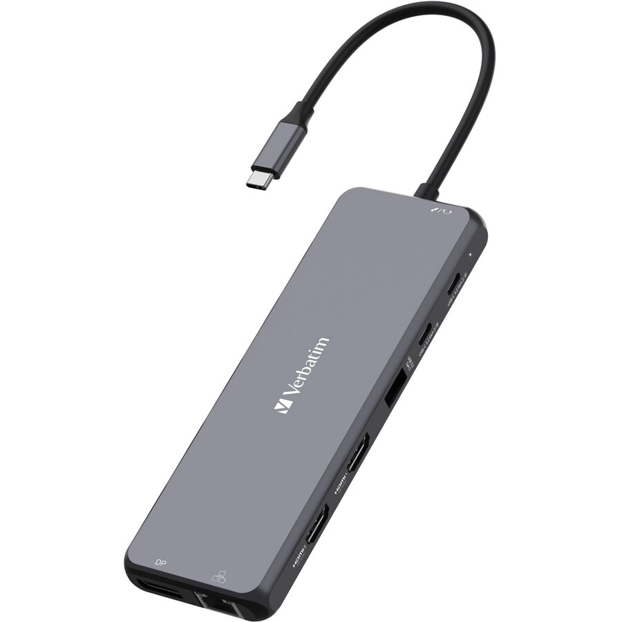 Hub USB USB-C Pro multiport hub CMH-13, 13 port, docking station (grey, 2x HDMI, DP, RJ-45, 6x USB-A, audio, 2x USB-C PD)