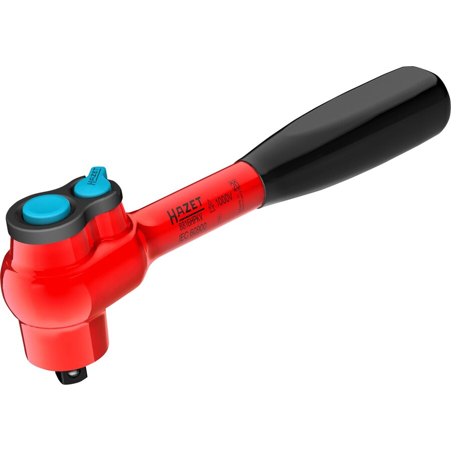 fine-tooth reversible ratchet 8816HPKV, protectively insulated (red, operating angle 4, ball lock)