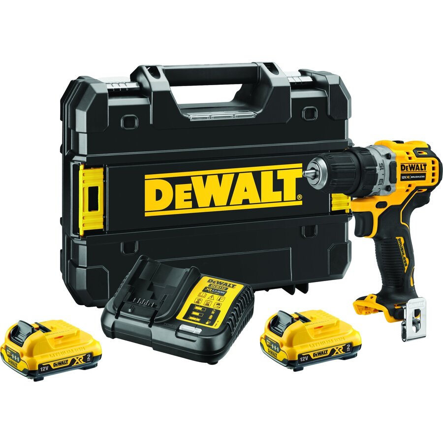 cordless drill/driver DCD701D2, 12Volt (yellow/black, 2x Li-Ion XR battery 2Ah, in TSTAK box)