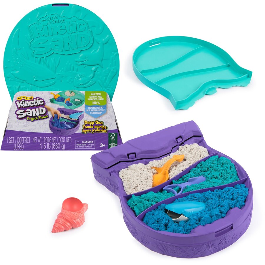 Spin Master Kinetic Sand Project Planet - Ocean Playset, Play Sand (680 grams of sand)