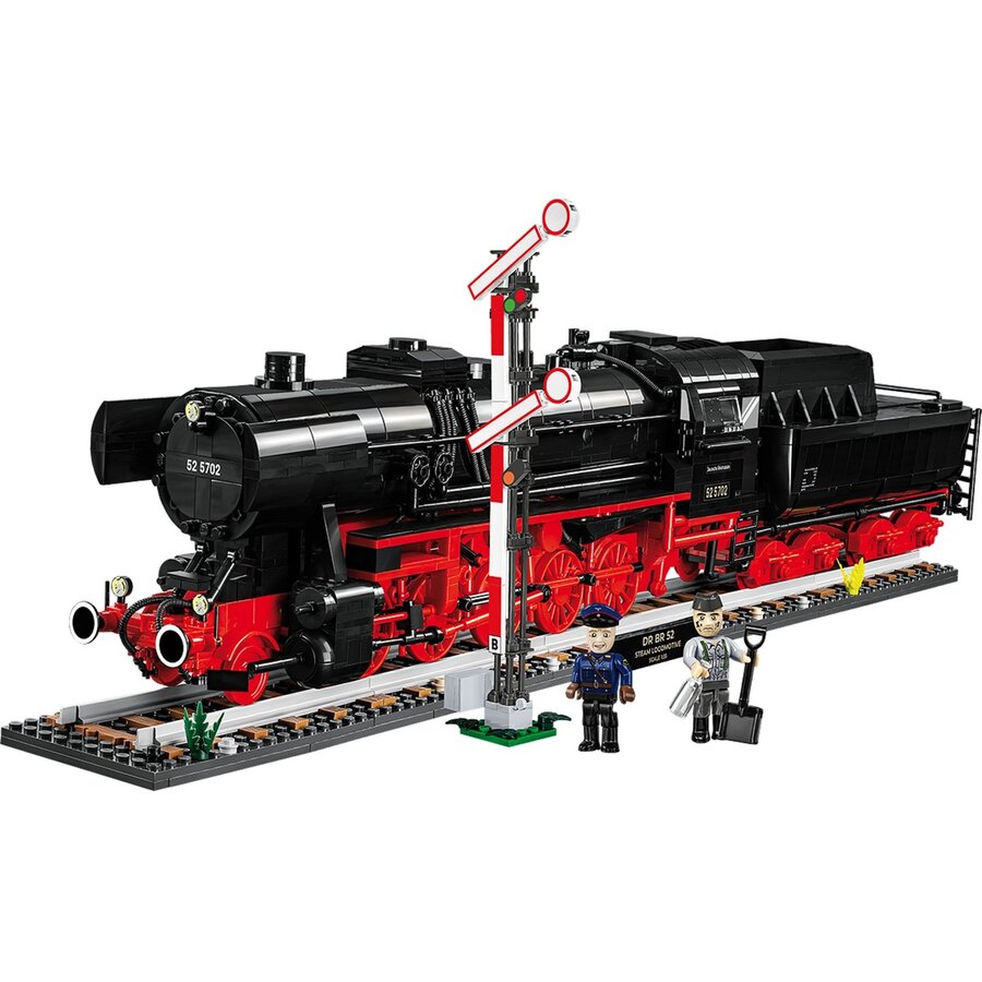 Jucarie DR BR 52 Steam Locomotive & Railway Semaphore, construction toy (scale 1:35)