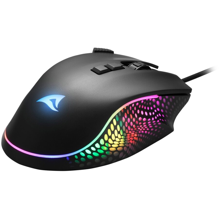 Mouse Gaming cu Fir SHARK Force 3 12800DPI Iluminare RGB  Negru