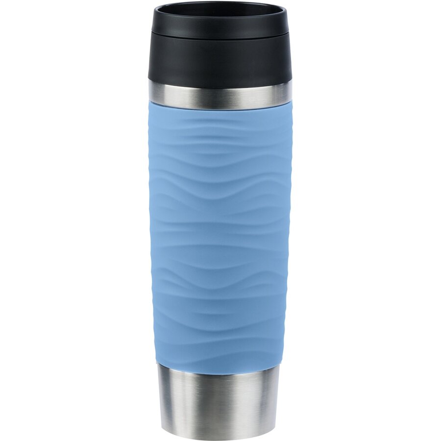 TRAVEL MUG Waves Grande thermal mug (light blue/stainless steel, 0.5 liters)