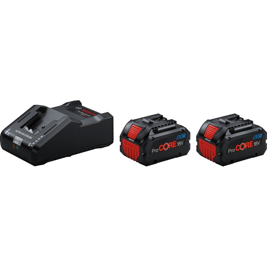 Bosch starter set 18V, 2x ProCORE 18V 8.0Ah + GAL 18V-160 Professional (black, 2x battery + charger, AMPShare Alliance)