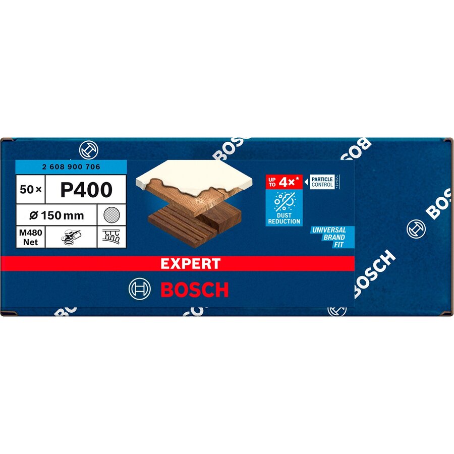 Bosch Expert M480 mesh structure sanding sheet 150mm, K400 (50 pieces, for eccentric sanders)